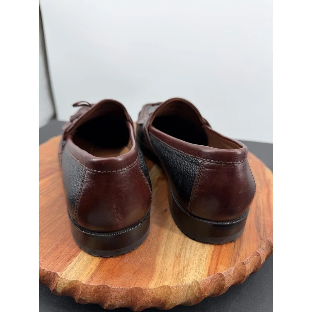 Johnston & Murphy Aragon II  Kiltie Tassel Loafers Mens 9.5M Brown Black Leather